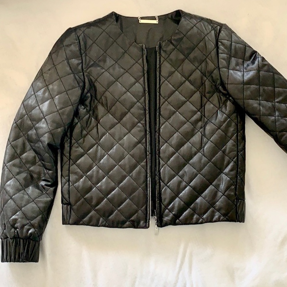 DVF😎Premium Quilted Leather Bomber Jacket $1200